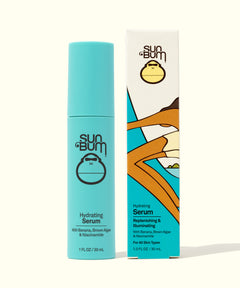 Hydrating Serum with Banana, Brown Algae, and Niacinamide for moisture and protection, Sun Bum.