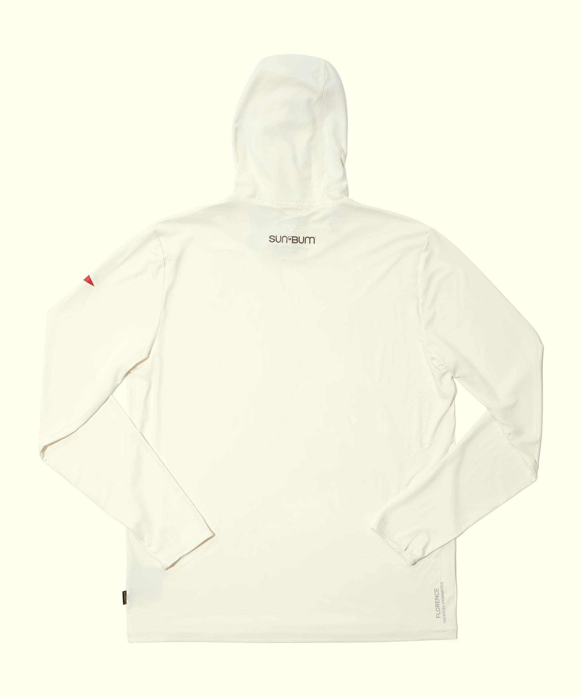 White raincoat with brand logo on a white background