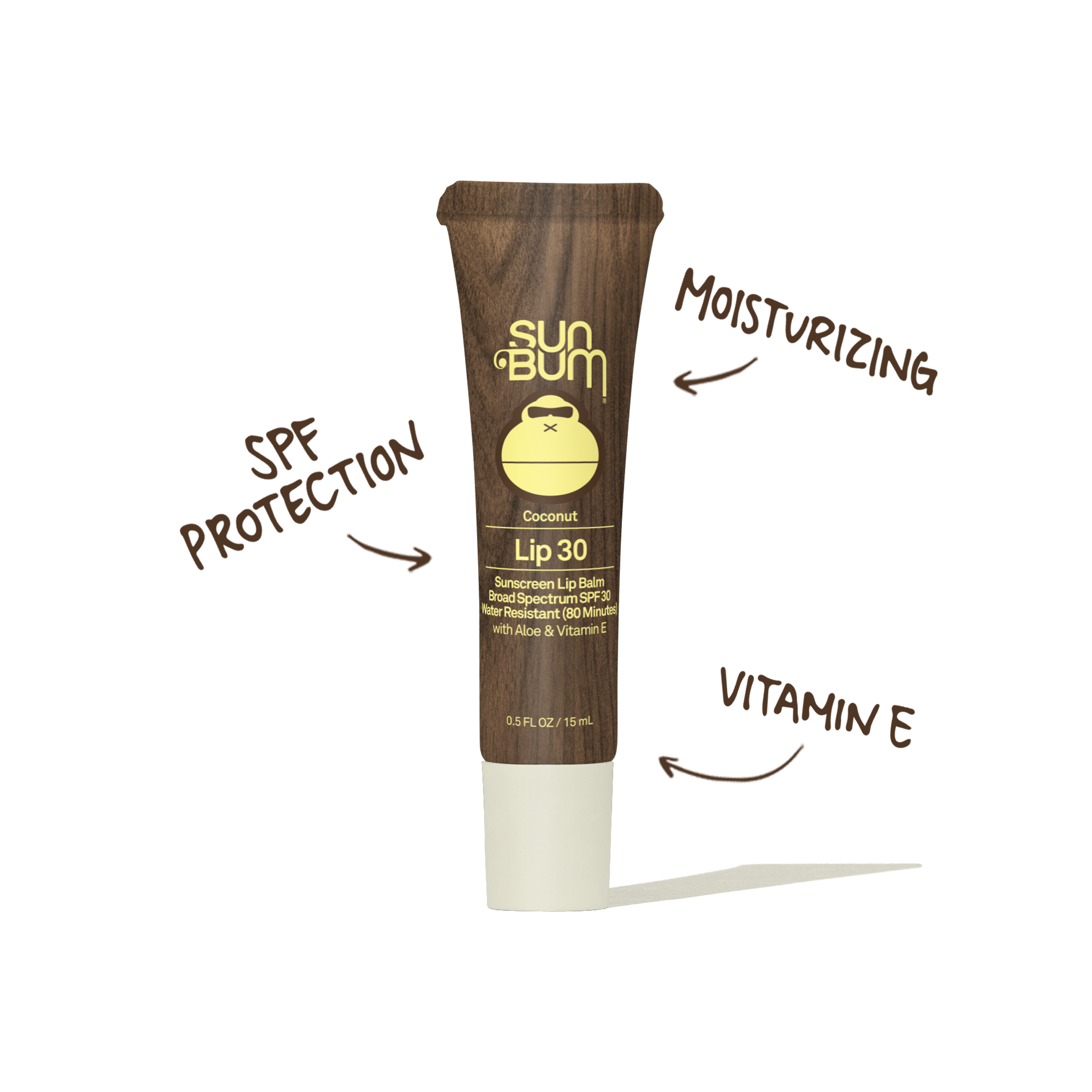 Sun Bum Lip 30 Coconut Lip Balm with SPF 30, aloe, and vitamin E for sun protection and moisture – Lip Tube Collection - Sun Bum.