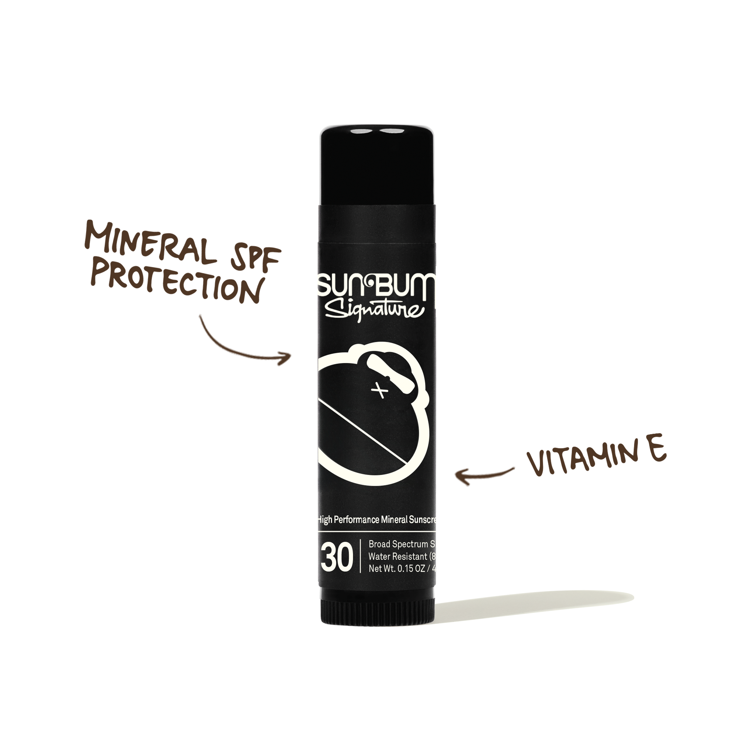 Sun Bum Signature SPF 30 sunscreen stick on a white background